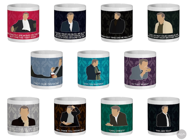 Sherlock Greg Lestrade 11oz ceramic mug Choose from 11 episodes Made to order image 1