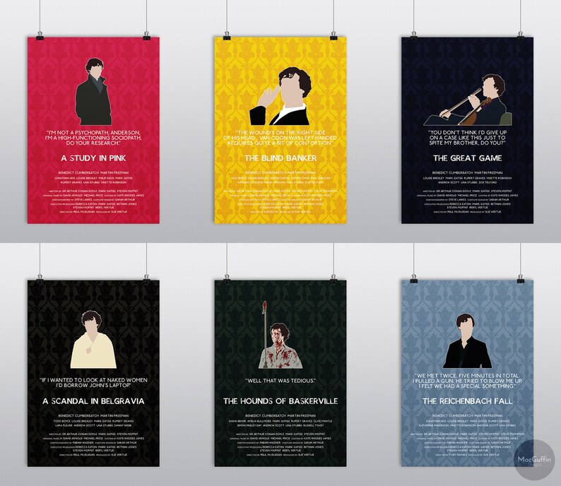 Sherlock Sherlock Holmes poster Choose from 12 episodes Made to order zdjęcie 2