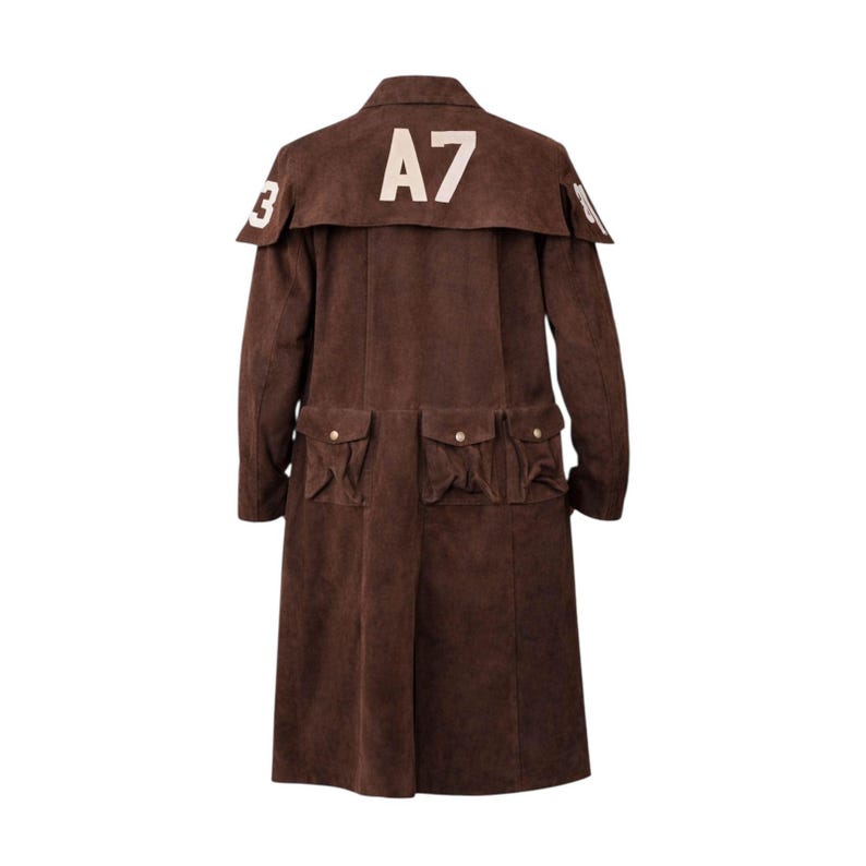 A7 NCR Ranger Inspired Brown Duster | Long Suede Leather Trench Coat ...