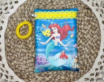 Bolsa de sirena • Amigos del mar • Pulsera con cremallera • Accesorio de viaje de princesa
