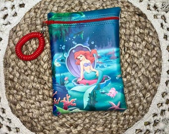 Bolsa de sirena • Amigos del mar • Pulsera con cremallera • Accesorio de viaje de princesa