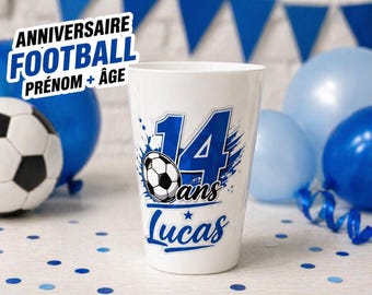 Gobelet eco cup - anniversaire enfant - foot personnalisé – cadeau équipe de France - stickers
