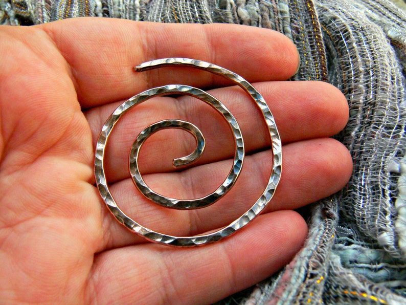 Copper Wire Shawl Pin Hammered Textured Spiral Sweater Pin for Knitwear, Boxed Celtic Brooch Christmas Gifts for Knitters image 6