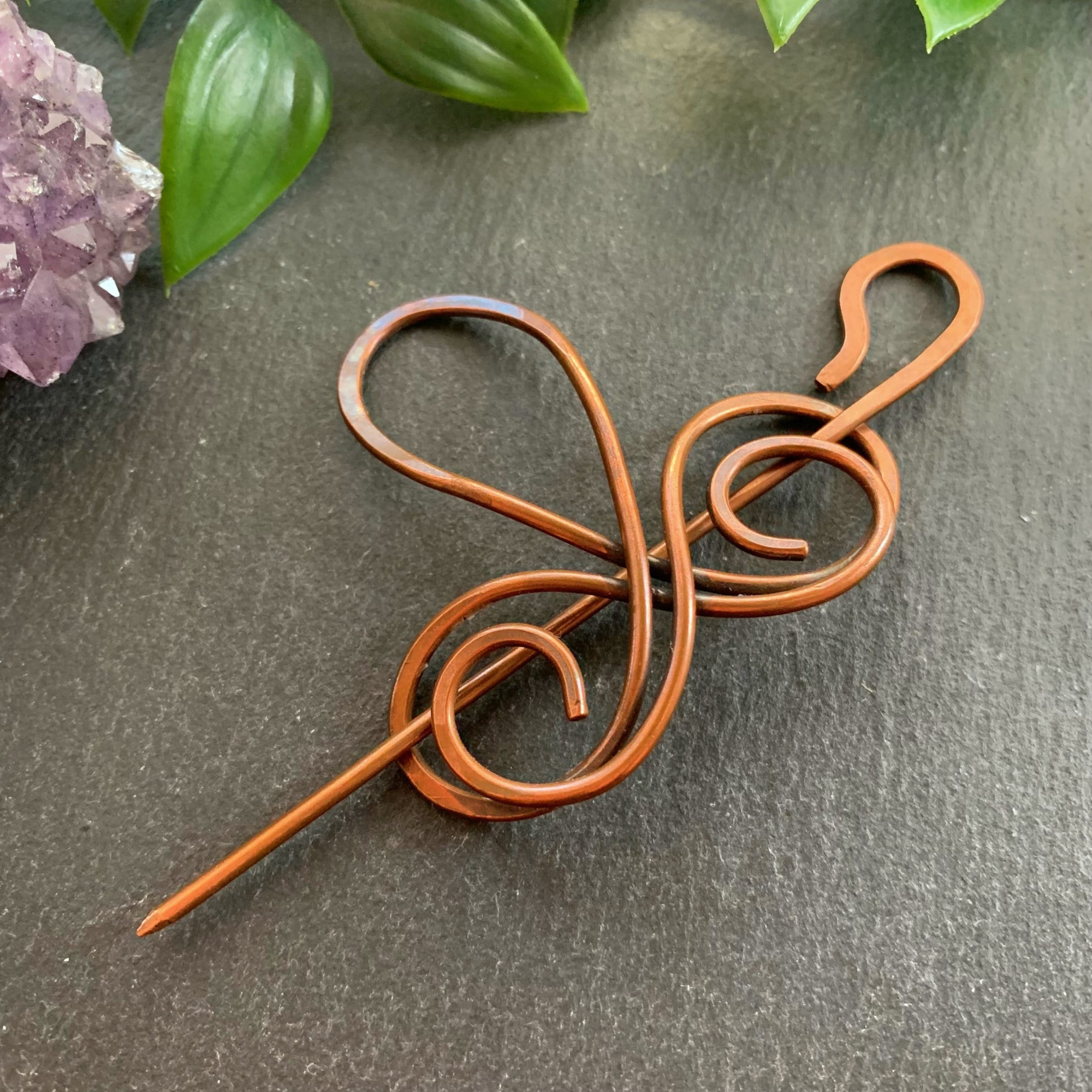 Trefoil Scottish Shawl Pin - Celtic Brooch - Hair Stick Barrette - Enchanted Forest Witch Accessories - Norse Pagan Aesthetic - Viking Pin