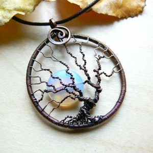 Mond Baum des Lebens Halskette, Yggdrasil, keltischer Kupferschmuck für Geschenk zum 7