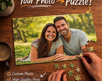 Custom Photo Puzzle, Personalized Jigsaw Gift, Family Memory Keepsake