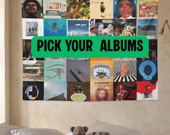Personalized Album Cover Tapestry: Custom Music Collage Flag for Dorm Wall Decor