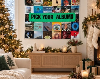 Personalized Music Tapestry, Custom Favorite Albums Wall Hanging, Christmas Gift for Boyfriend Girlfriend, Dorm Room Music Decor, Teen Gift