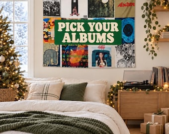Custom Album Cover Tapestry - Personalized Music Flag for Dorm Room Decor, Aesthetic Music Collage Wall Hanging,Music Lover Gift for Him Her