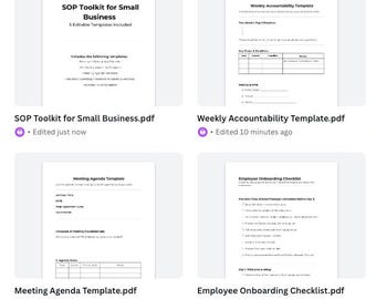Small Business SOP Toolkit | 5 Essential Templates | Digital Download