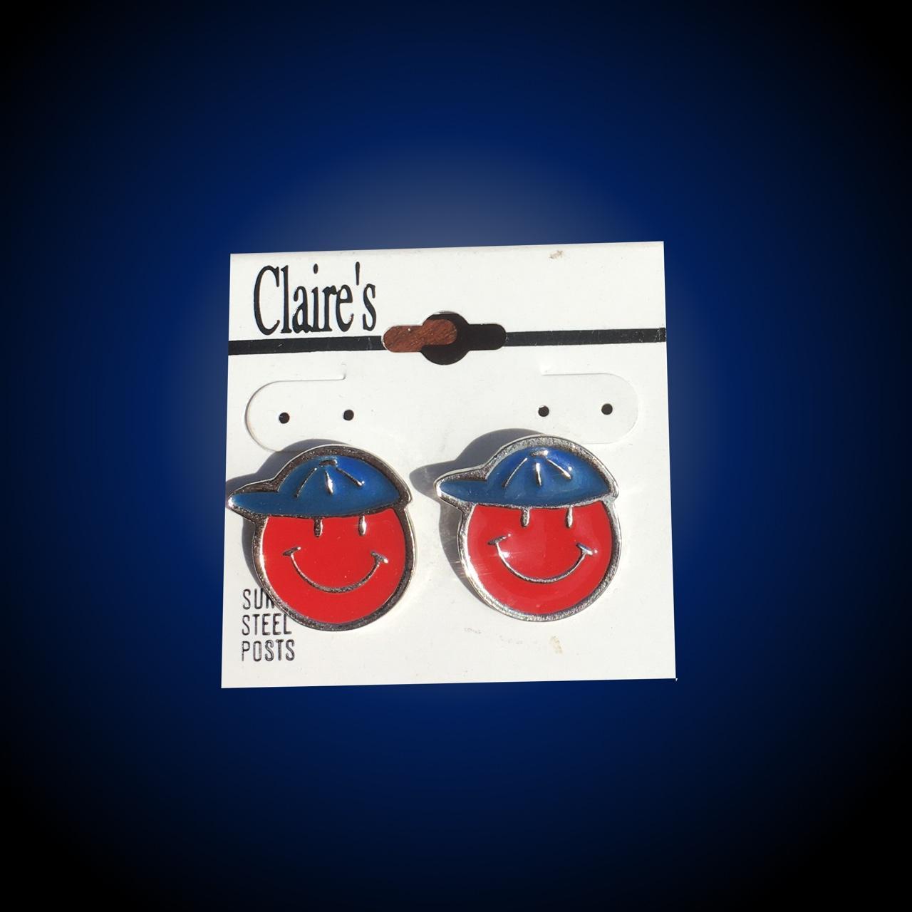 Smiley Face Earrings Claire s Deadstock Enamel Stud Etsy