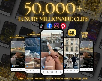 50,000 + Luxury Lifestyle Video Reels, Cars, Yachts, Planes (MRR + PLR)