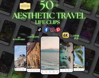 Travel Reels: 50+ HD Faceless Video Clips (MRR & PLR) (Digital Download