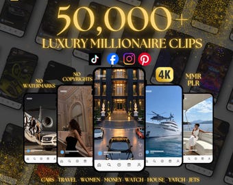 50,000+ Luxury Lifestyle Video Reels, TikTok, Instagram, YouTube (MRR + PLR)