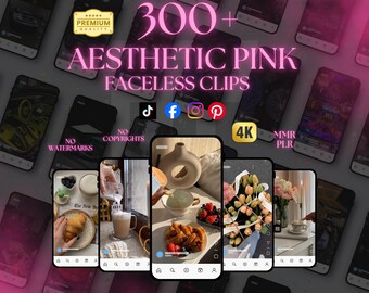 Vrouwelijk roze clips haspelsjabloon Canva voorbewerkte Instagram-rollen Content Creator Branding Marketingvideobundel