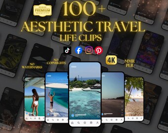100+ reisvideoclips: anonieme haspels voor Instagram, TikTok (digitale download)