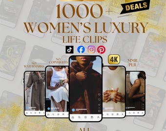 1000+ Melanin Stock Videos | Luxury Lifestyle 4K Reels (MRR PLR) BUNDLE