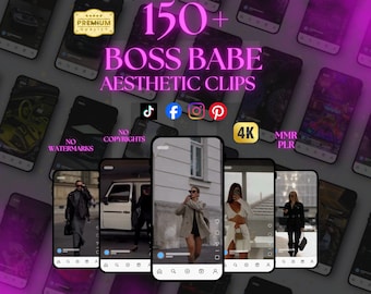 150+ Boss Babe Reels Clips (Digital Download) – Faceless Content Bundle.