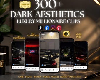 300+ Dark Luxury Reels: Faceless Marketing, MRR/PLR (Digital Download)