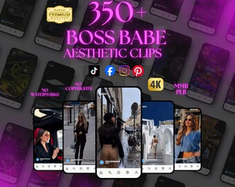 350+ filmische Boss Babe Reels-clips (digitale download) – contentbundel