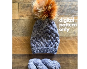 KNITTING PATTERN for Mackenzie Cable Knit Beanie