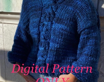 Lauren Cropped Cable Sweater KNITTING PATTERN