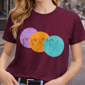 Abstract Face T-Shirt, Aesthetic Line Art Shirt, Feminine Minimalist Tee, Modern Art Graphic Tee, Woman Faces Shirt, Trendy Artistic T-Shirt
