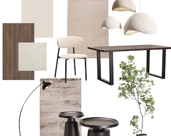 Emerald Green & Blush Pink Luxe Living Mood Board