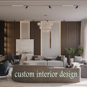 Custom Interior Design, 3d Renderings, shopping list, moodboard, 2d floor plan