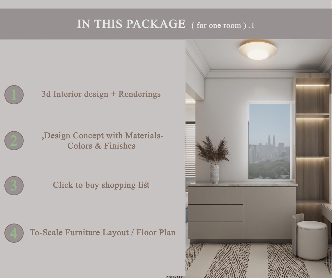 Custom Online Interior Design | 3D Room Rendering - Etsy