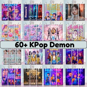 Può includere: Collezione di bicchieri sottili da 590 ml a tema KPop. Ogni bicchiere presenta vivaci illustrazioni in stile anime di star e gruppi KPop. I bicchieri hanno una varietà di design, tra cui il testo che recita "HunterX", "HUNTRIX" e "KPop Demon".