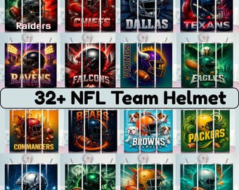 Football Helmet Tumbler Wrap Bundle | American Football Style PNG | Sublimation Designs | Sports Theme Wraps