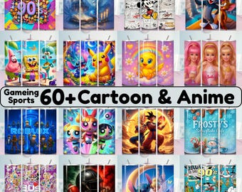 60+ 90s Cartoon & Anime Png Bundle 300 DPI Clear Background Digital Files, T-Shirt  Hoodie Print on Demand, Anime Sublimation Designs