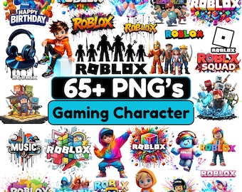 65+ Gaming Character PNG Bundle | Cartoon Game Avatars Clipart Pack | Kids Birthday Gaming PNG | Sublimation & Cricut Digital Download
