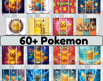 60+ Poke Tumbler Wrap Bundle, 20oz Skinny Tumbler Wrap, 20 oz Tumbler Png Sublimation Design, Instant Download