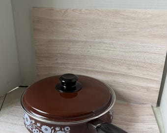 Vintage Corning Ware Spice of Life Skillet with Lid Wildflower 7.5 Inch Deep Cookware