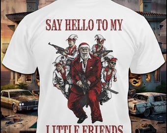 ギャングスターサンタエルフTシャツ - 面白いクリスマス映画のパロディ