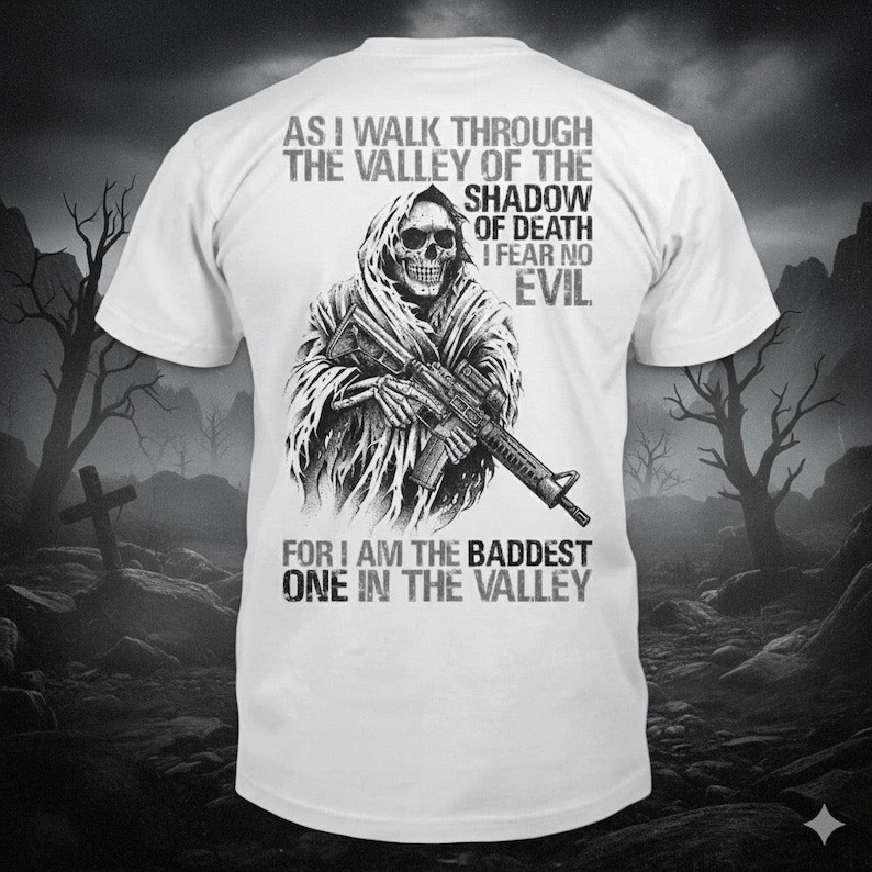 No temo al mal - Camiseta con rifle Reaper desgastado: El más malo del valle S