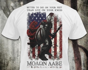ダメージ加工のスパルタン・モロン・ラベTシャツ - 愛国的なミリタリーギフト