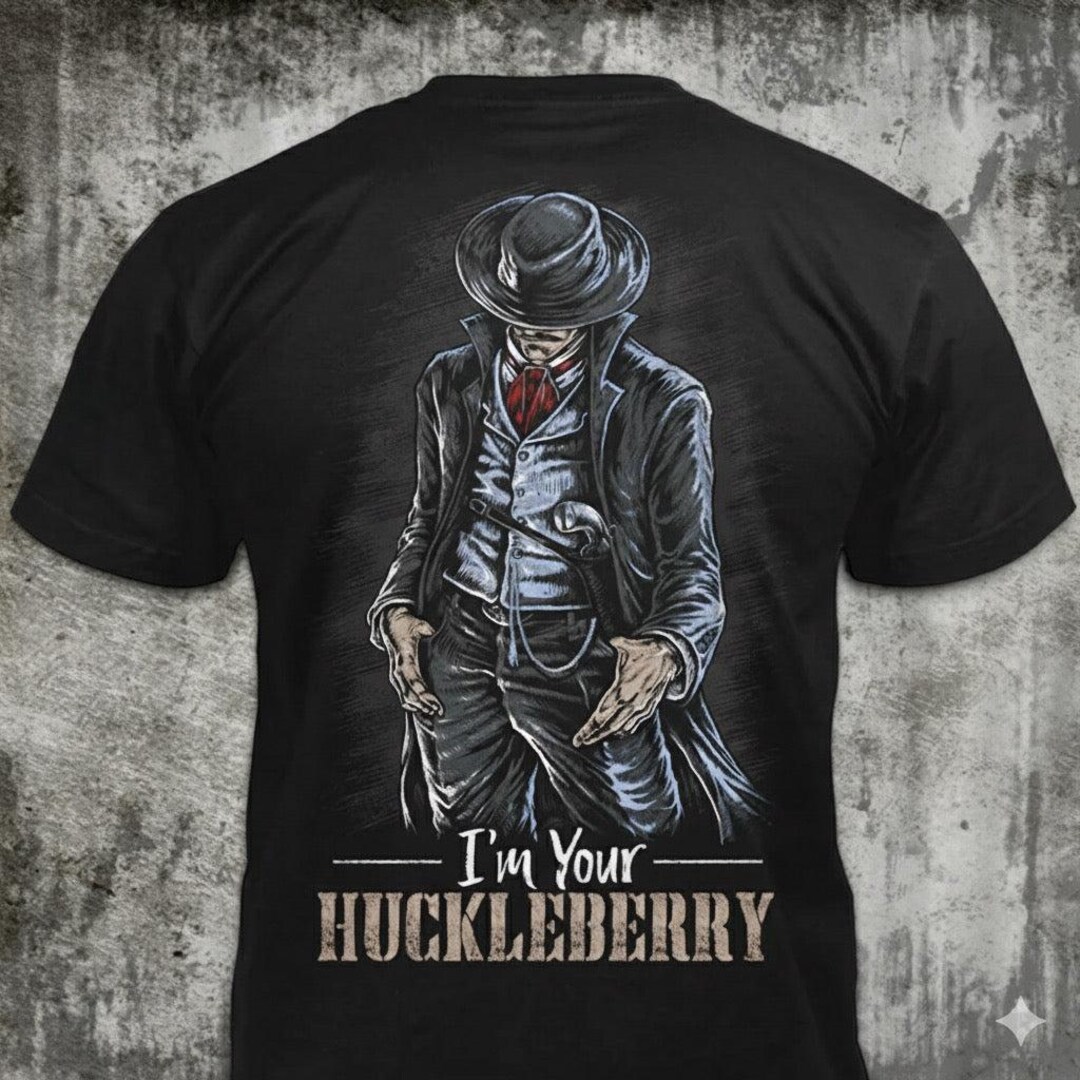 I'm Your Huckleberry - Distressed Cowboy Gunfighter T-shirt: Western ...