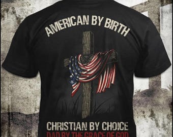 ダメージ加工のクロスフラッグTシャツ - クリスチャンのお父さんへの父の日ギフト