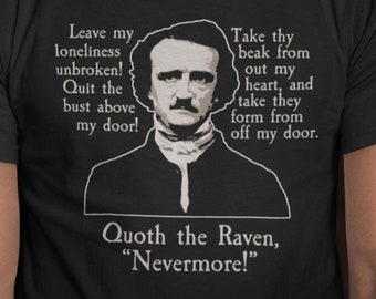Edgar Allan Poe The Raven for Fans of Dark Academia Clothing Horror TShirt