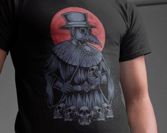 Plague Doctor Blood Moon Dark Academia Clothing Horror Movies TShirt