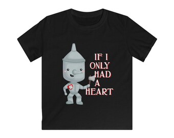 Vintage 1970s 1980s Cherry Red & Pewter Gray Wizard of Oz Tin Man Tee If I Only Had a Heart Tinman T-shirt Tinny Tin Woodsman Tshirt