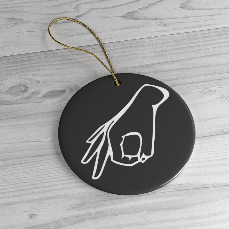 Funny Hand Finger Circle Punch Game Christmas Ornament Etsy