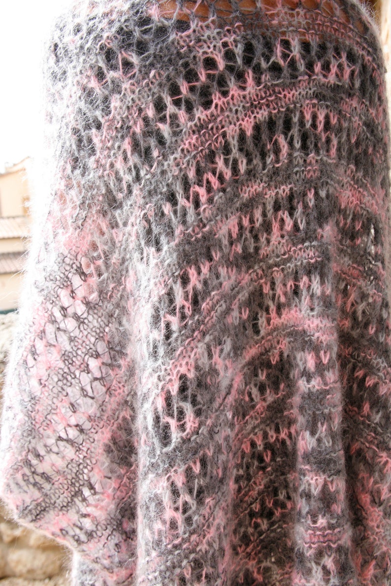 Mohair Shawl Wrap Poncho Blanket image 5