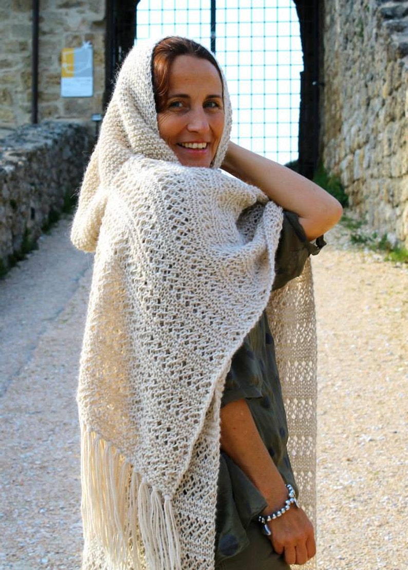 Alpaca Baby Hooded Shawl Wrap Poncho Blanket Etsy