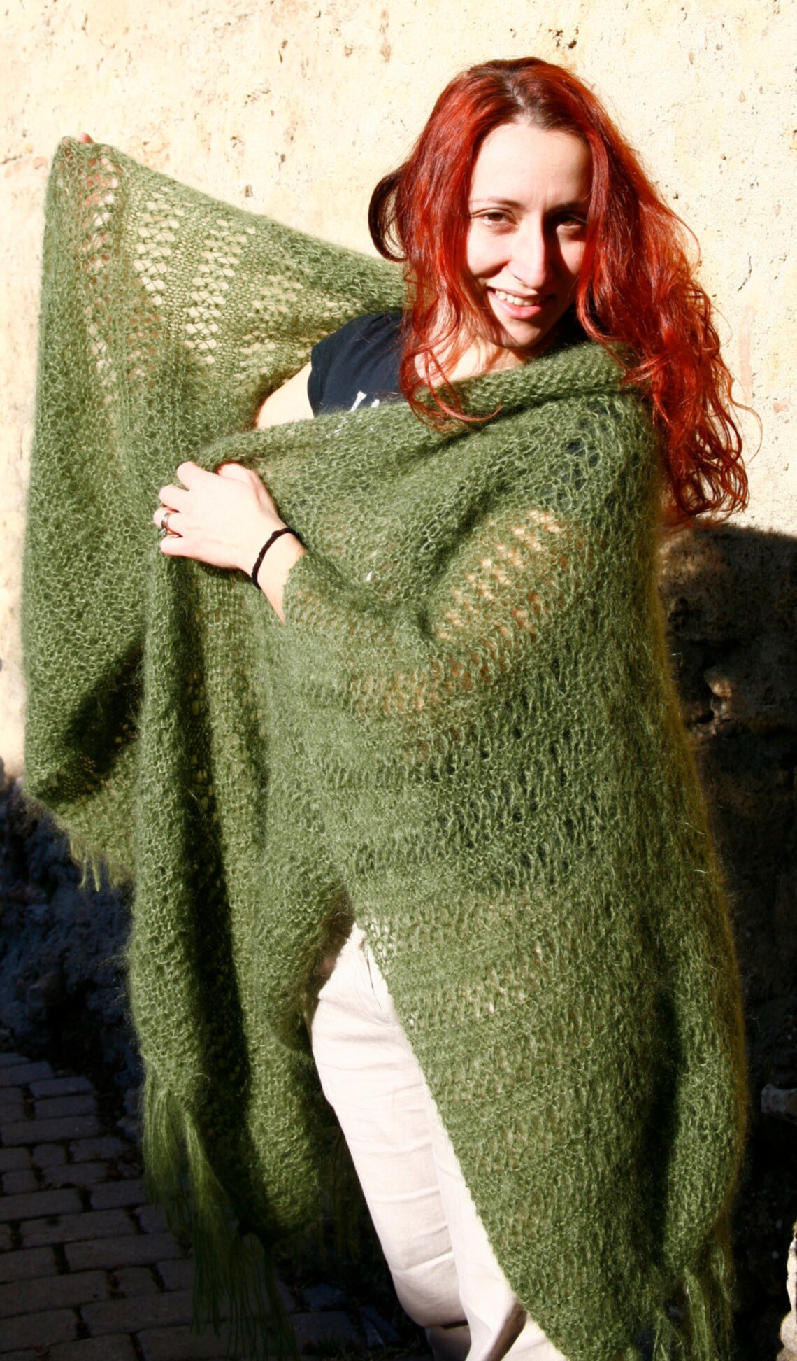 hooded poncho shawl