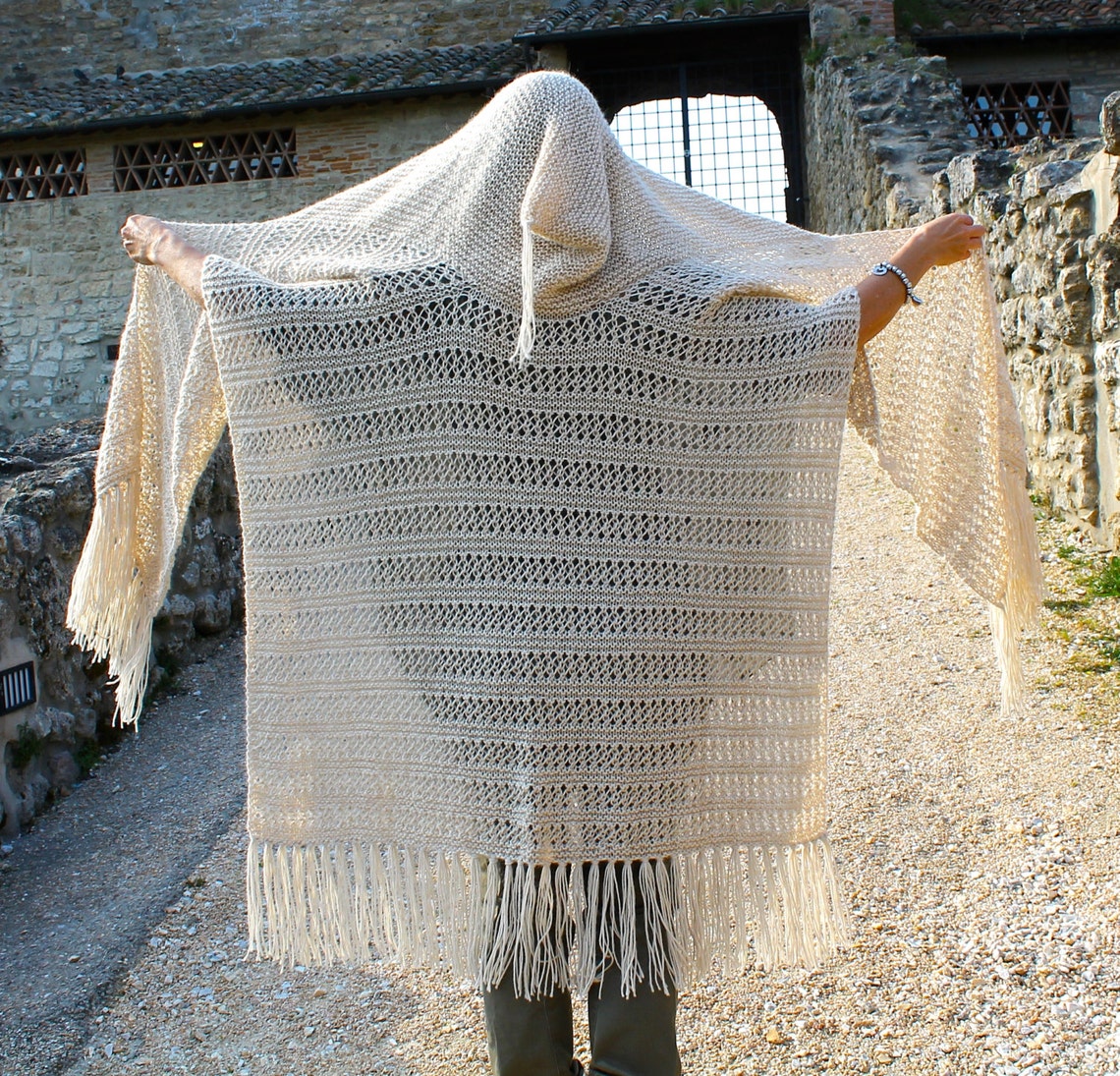 Alpaca Baby Hooded Shawl Wrap Poncho Blanket Etsy