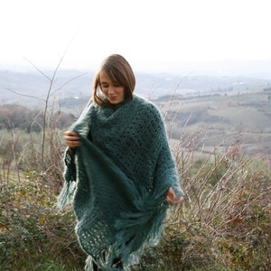 Mohair Shawl Wrap Poncho Blanket image 2